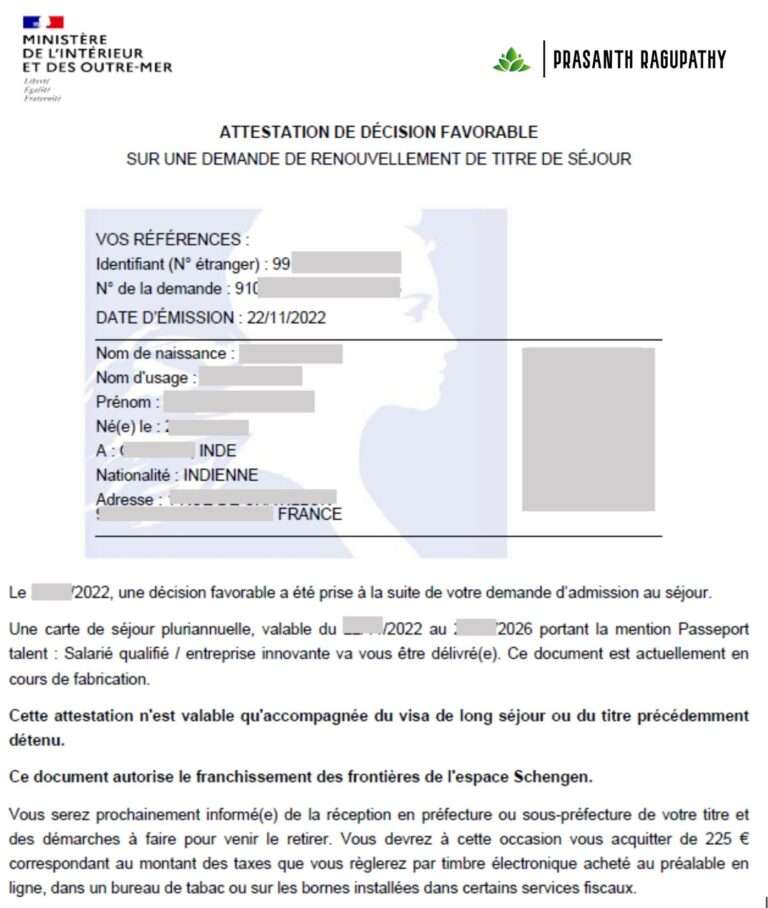 What are the online attestations of French Resident Permits ...