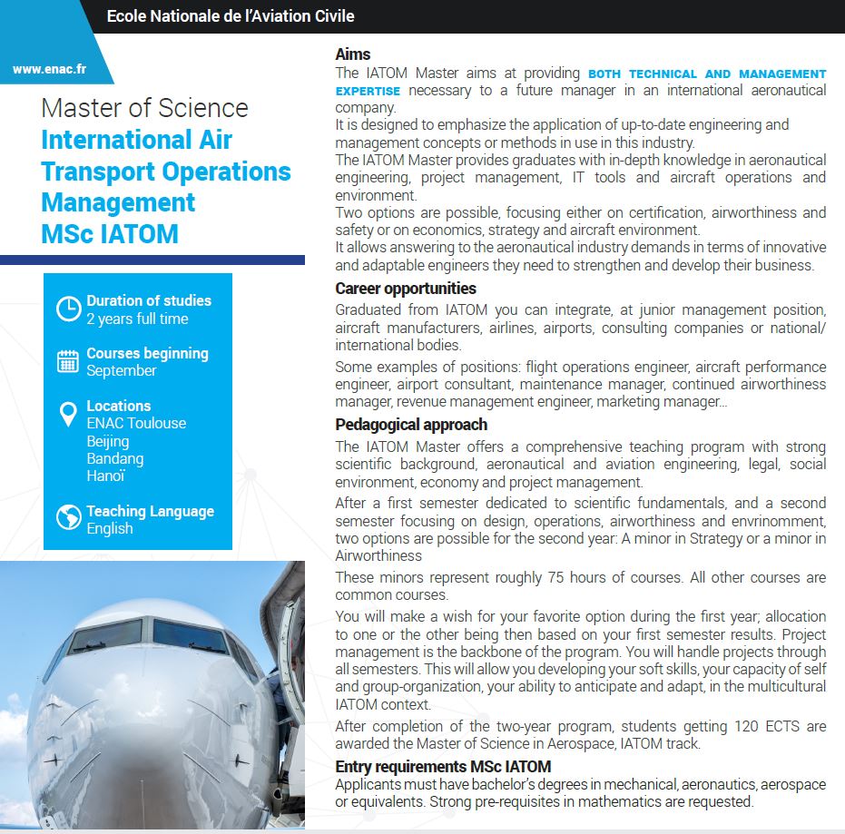 ENAC_International Air Transport Operations Management - IATOM_ course information
