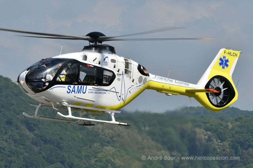 SAMU Emergency Helicopter in France. Photo by Andre Bour