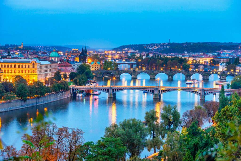 Night view of Prague