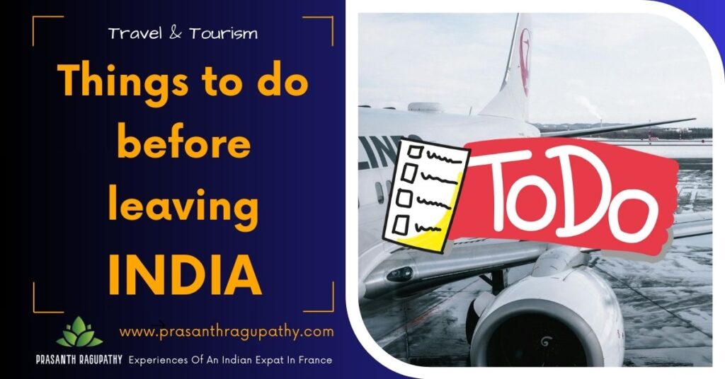 Things to do before leaving India