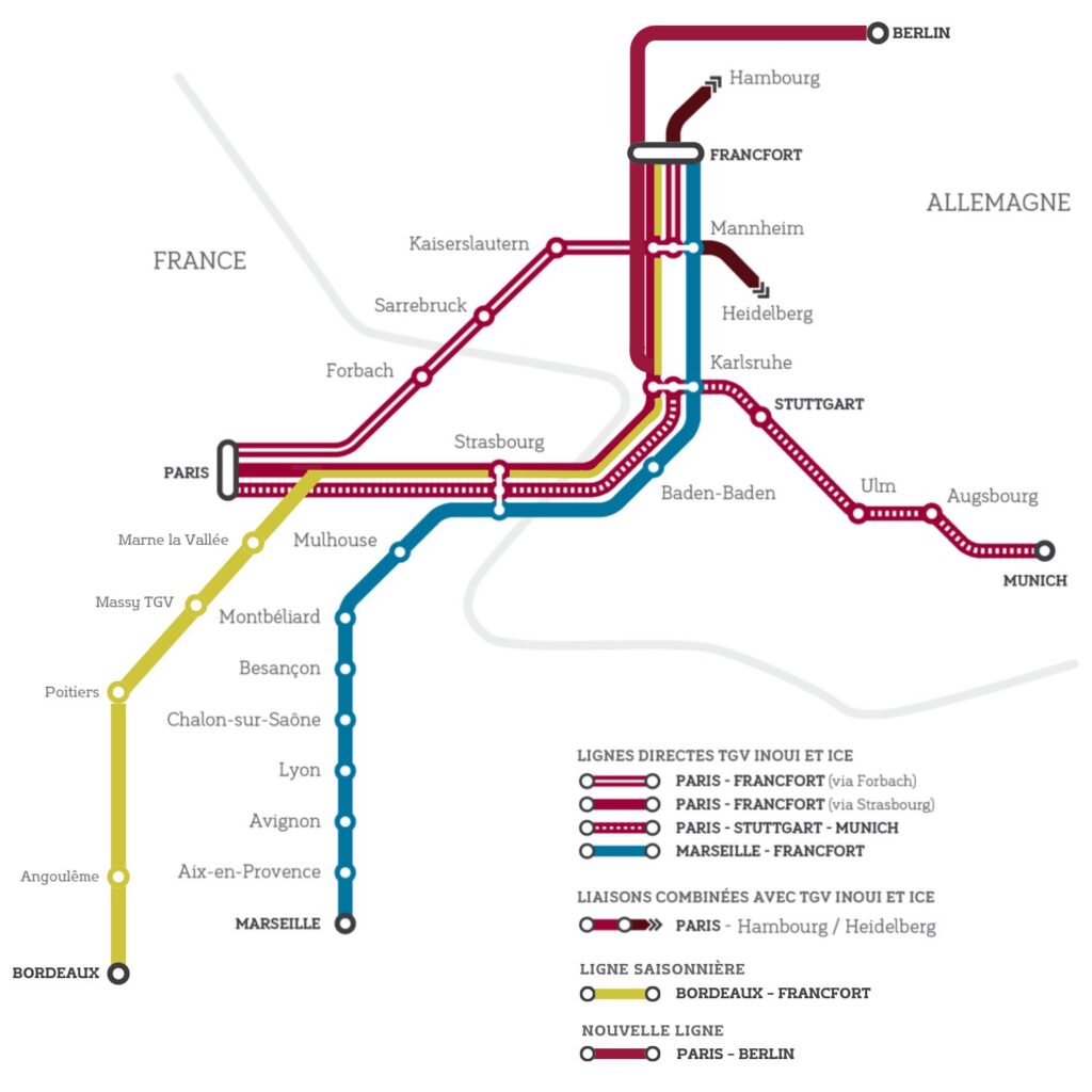 TGV Paris-Berlin Inter-city Express ICE train route