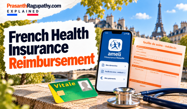 French Health Insurance Reimbursements - CPAM, AMELI, Mutuelle. Social Security. Feuille des soins